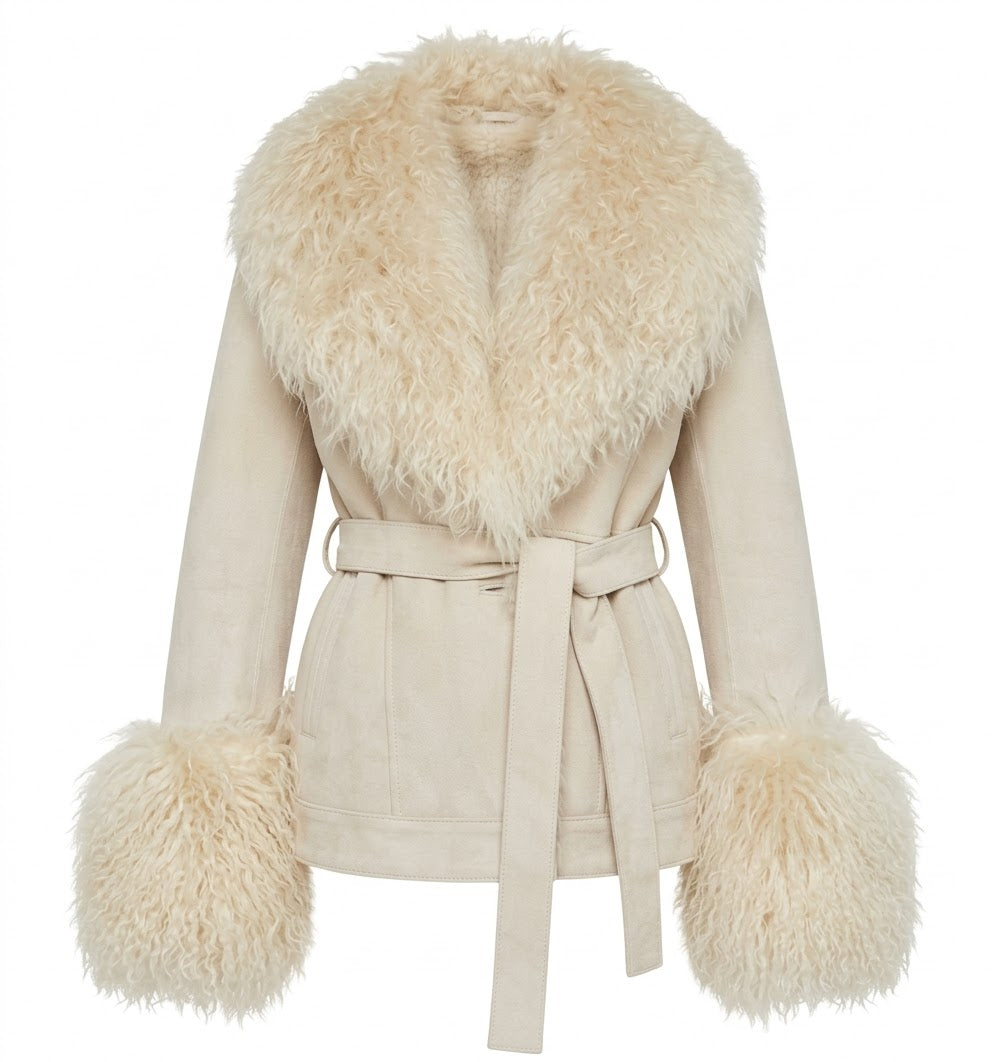 White fur & suede