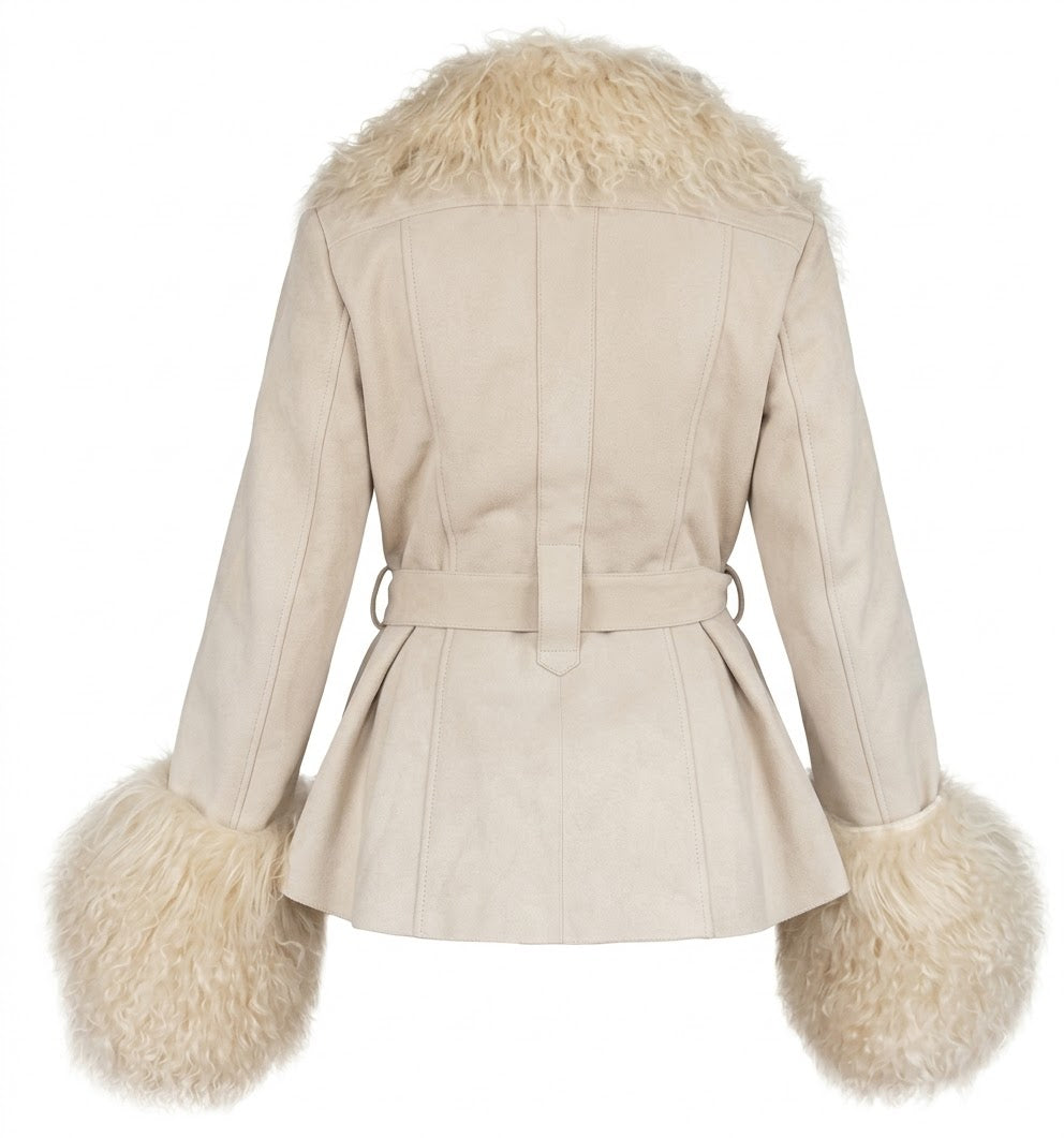 White fur & suede