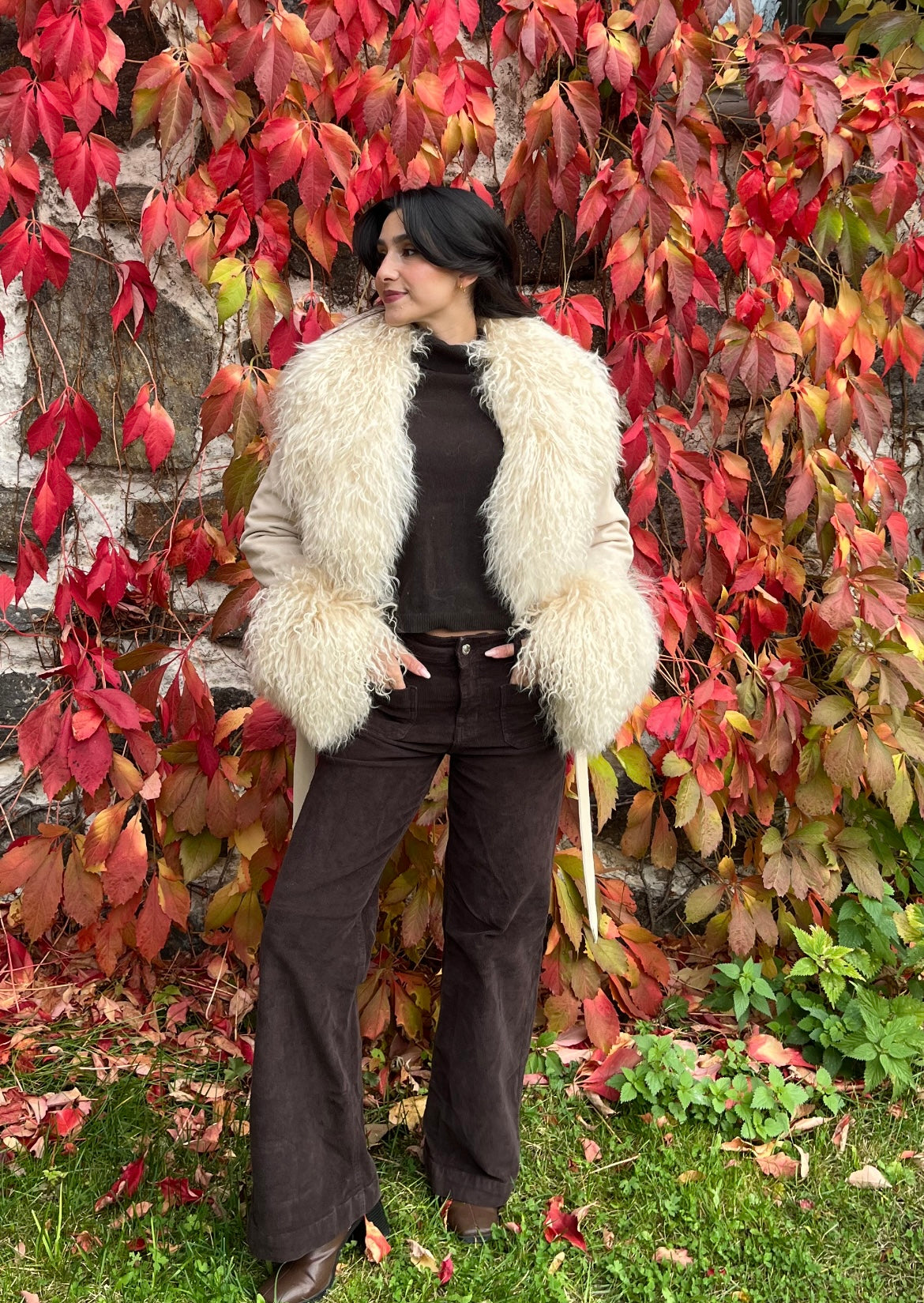 White fur & suede