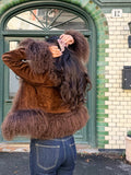 Coffee brown suede & fur